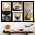 Neutral Aesthetic Coffee and Abstract Shapes Gallery Wall Set