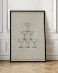 Champagne Tower Line Art Digital Download