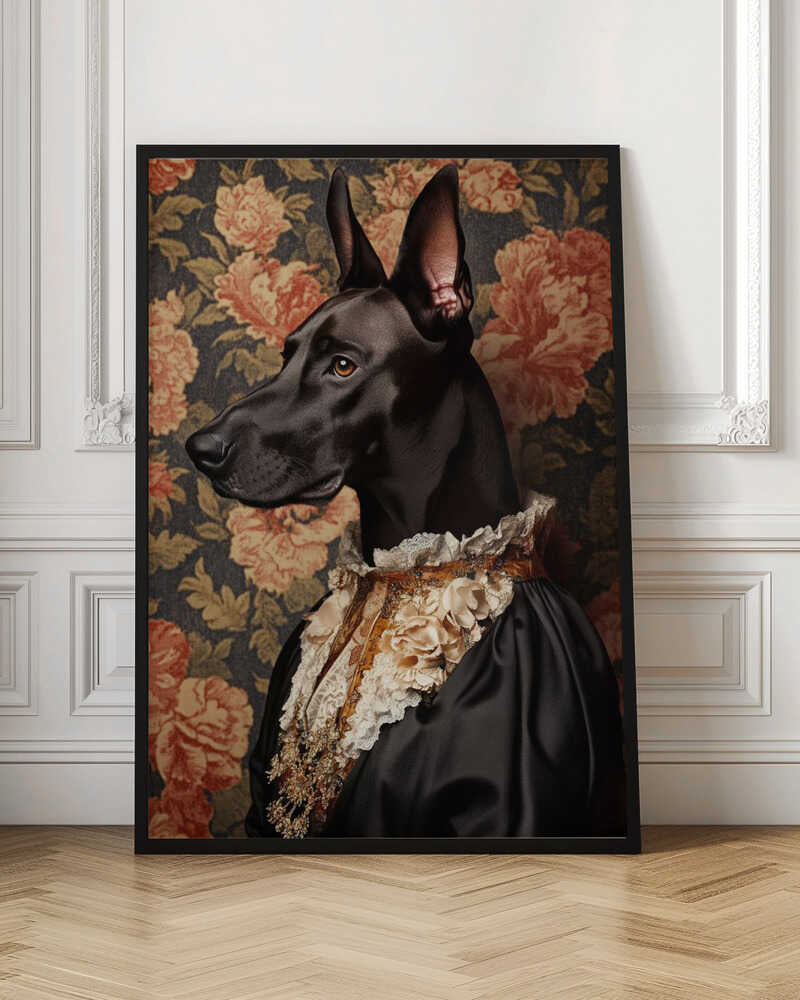 Regal Doberman Renaissance Portrait Digital Artwork