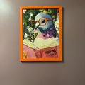 Sophisticated Pigeon Reading Digital Artwork