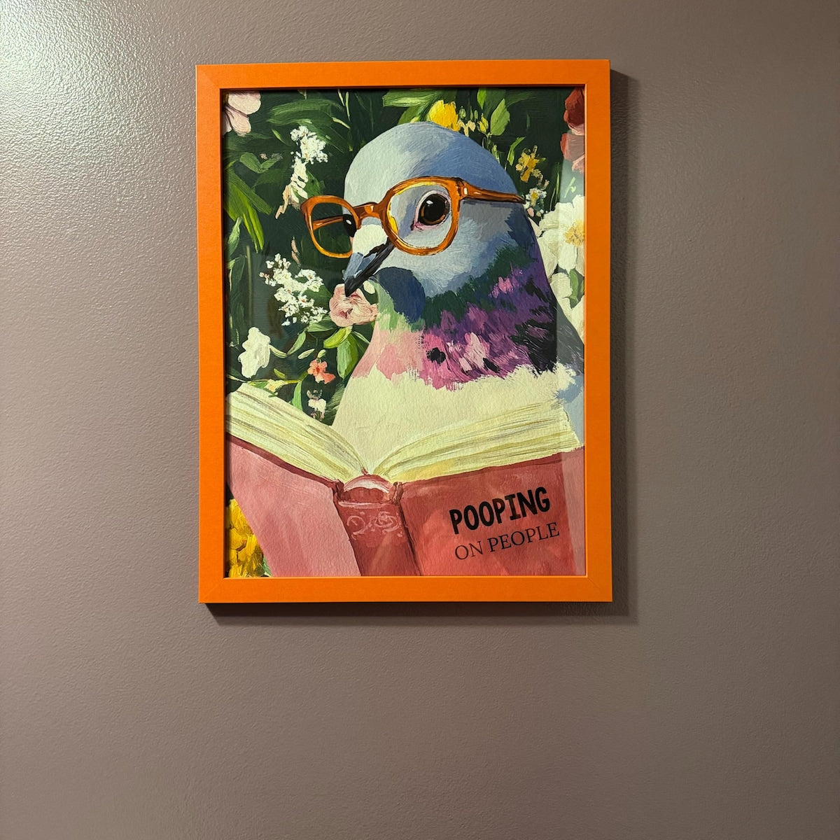 Sophisticated Pigeon Reading Digital Artwork