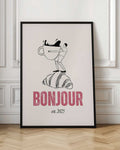 Bonjour Coffee and Croissant Digital Art Print