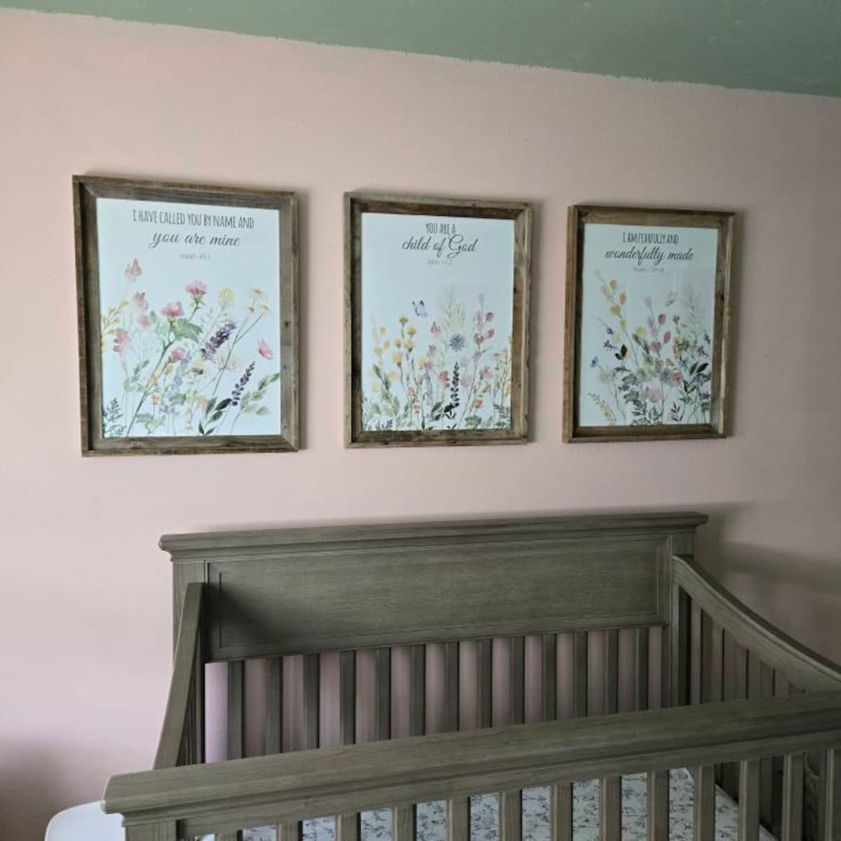 Christian Scripture Wildflower Nursery Digital Art Trio Set