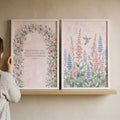 Trust in the Lord Floral Arch and Hummingbird Diptych Digital Art