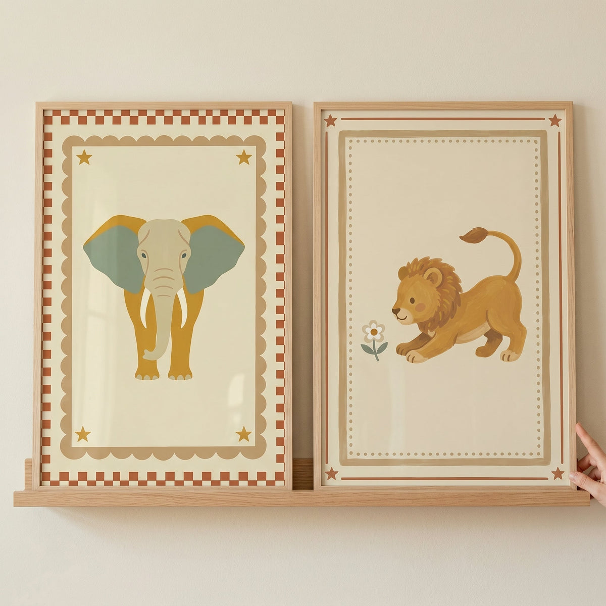 Boho Safari Animals Digital Art Set