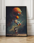 Astronaut Holding Planet Balloons Digital Artwork