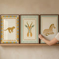 Safari Animal Trio Digital Art Triptych