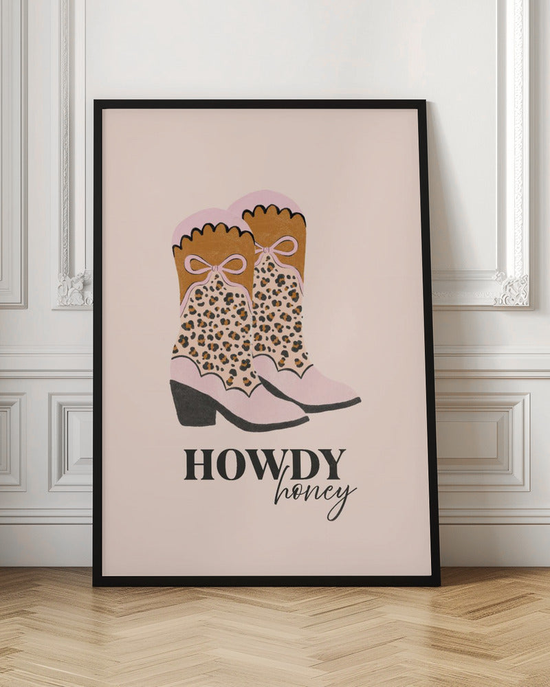 Howdy Honey Cowgirl Boots Digital Art Print