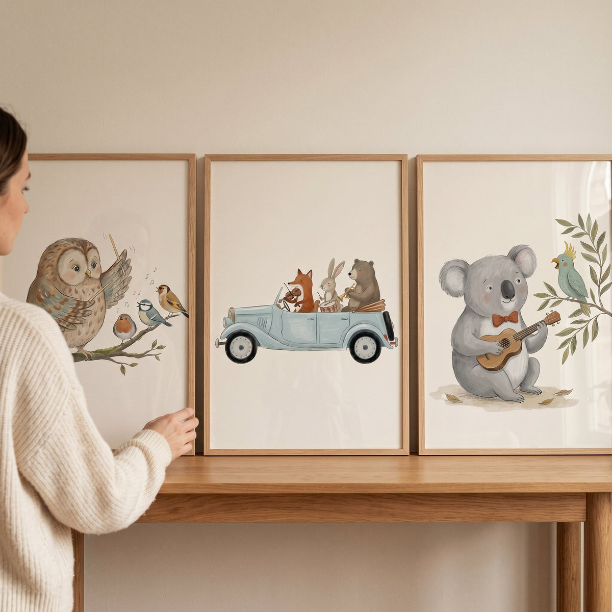 Charming Woodland Animals Music Trio Digital Art