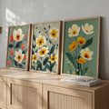 Botanical Meadow Floral Trio Digital Art