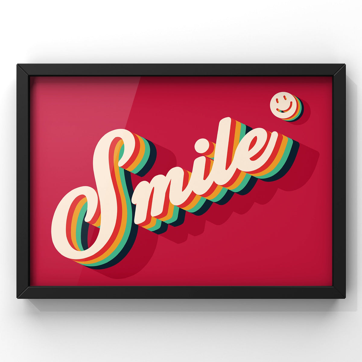 Retro Smile Typography Wall Art
