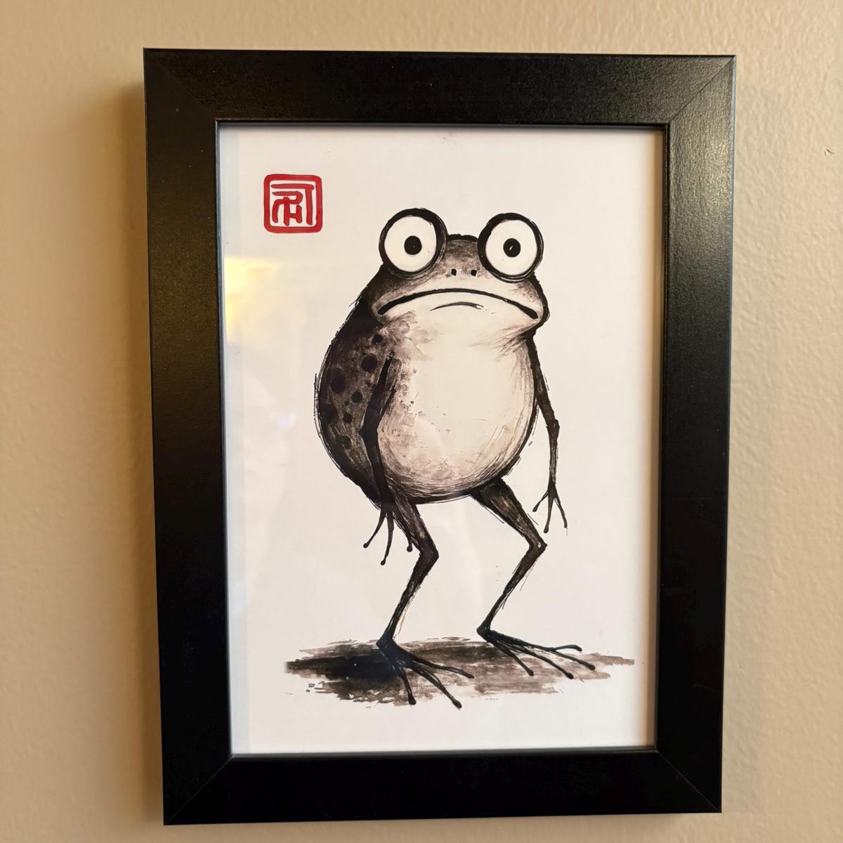 Quirky Ink Frog Digital Art Print