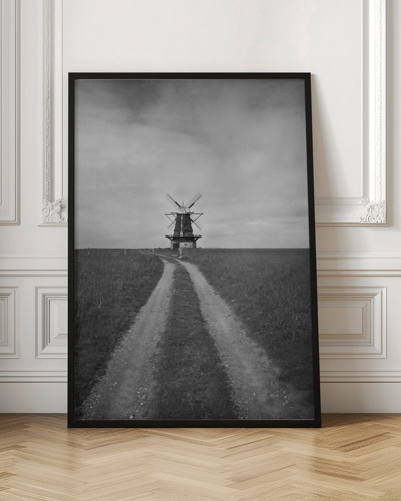 Rustic Windmill Countryside Path Digital Wall Art