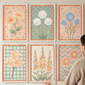 Whimsical Happy Botanical Garden Digital Art Prints Set