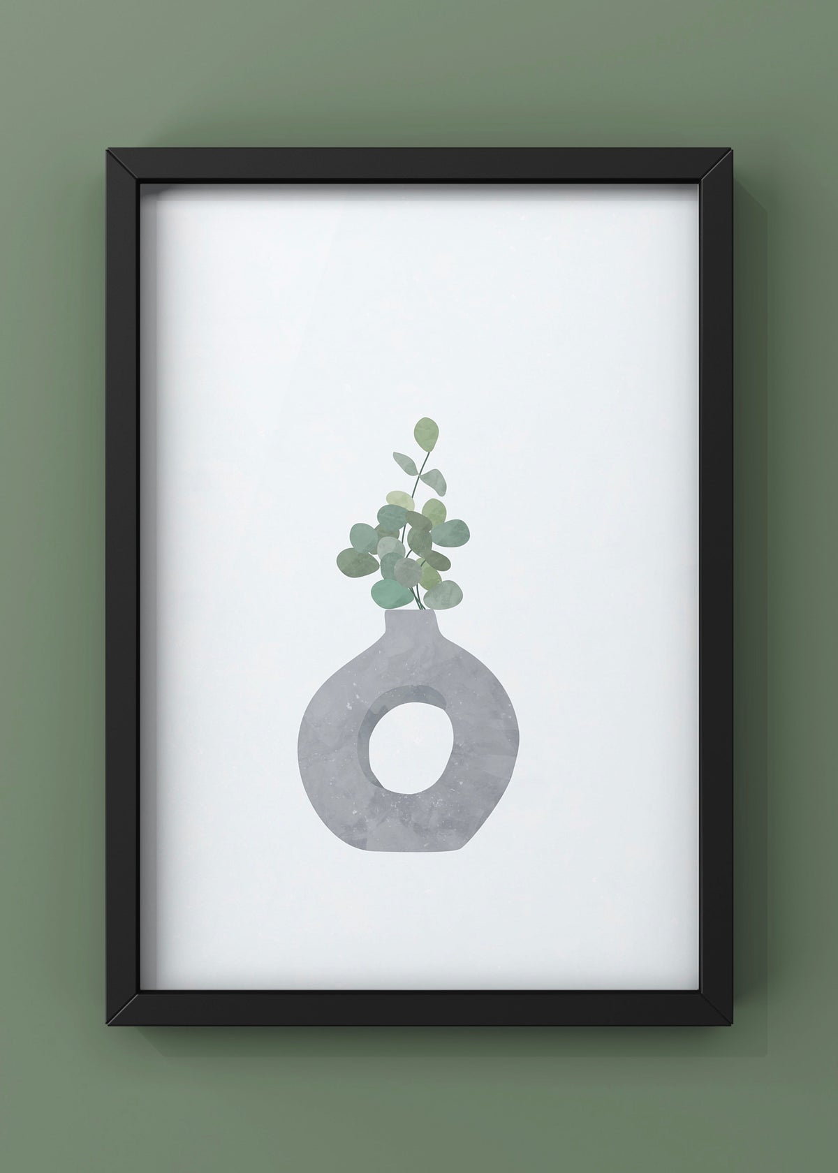 Minimalist Eucalyptus Vase Digital Print
