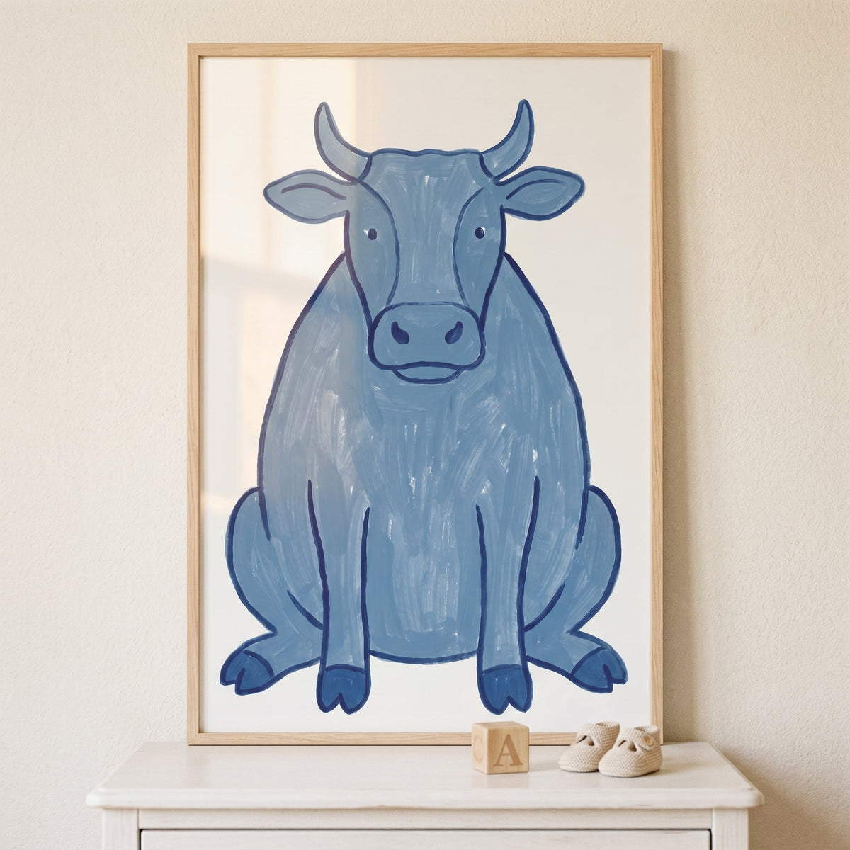 Charming Blue Bull Digital Artwork