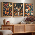 Botanical Wildlife Triptych Digital Art