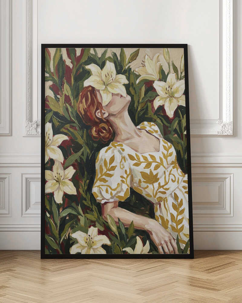 Woman Among Lilies Digital Art