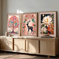 Boho Botanical Triptych Digital Art