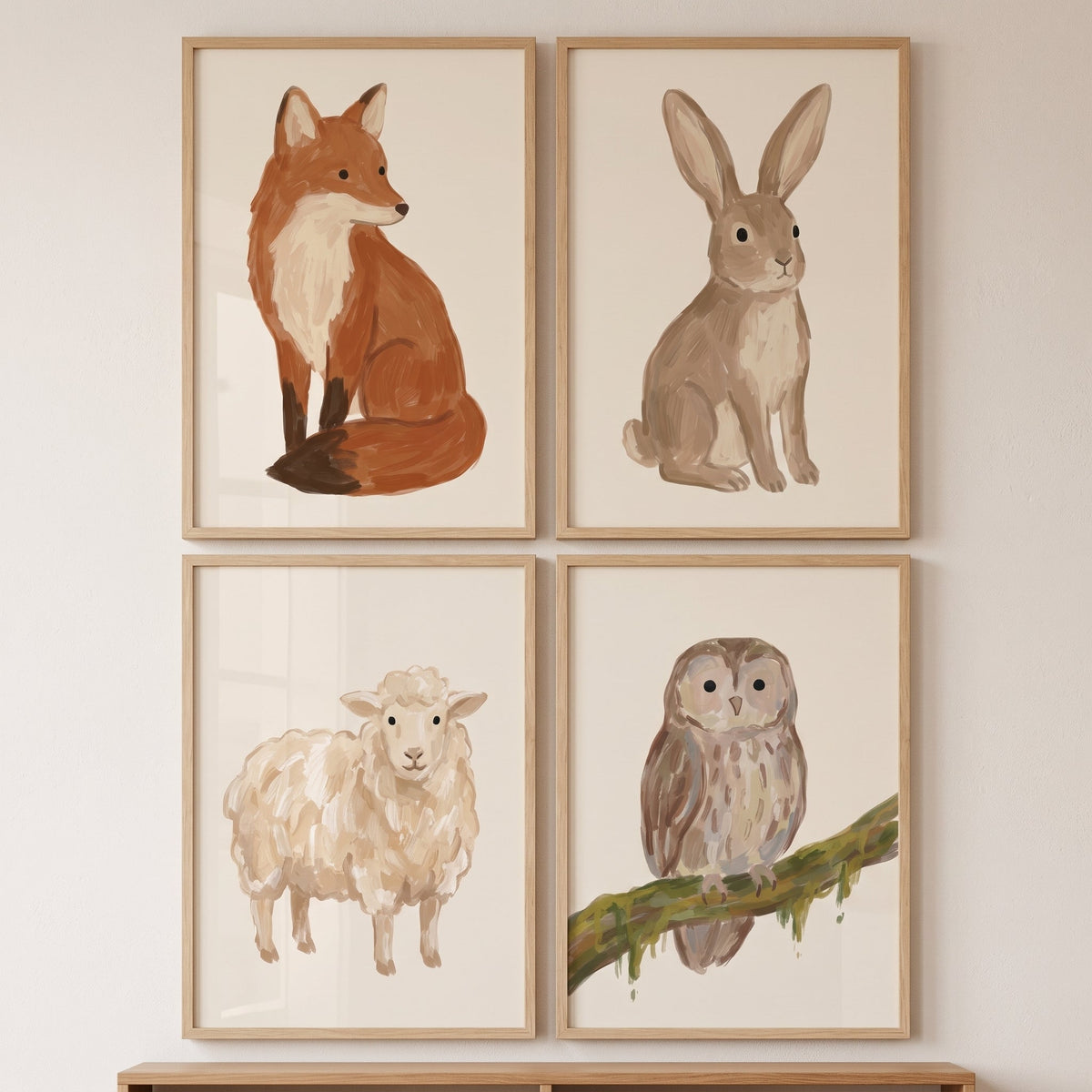 Charming Woodland Animals Nursery Digital Art Set