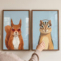 Cool Squirrel and Chipmunk Digital Art Set