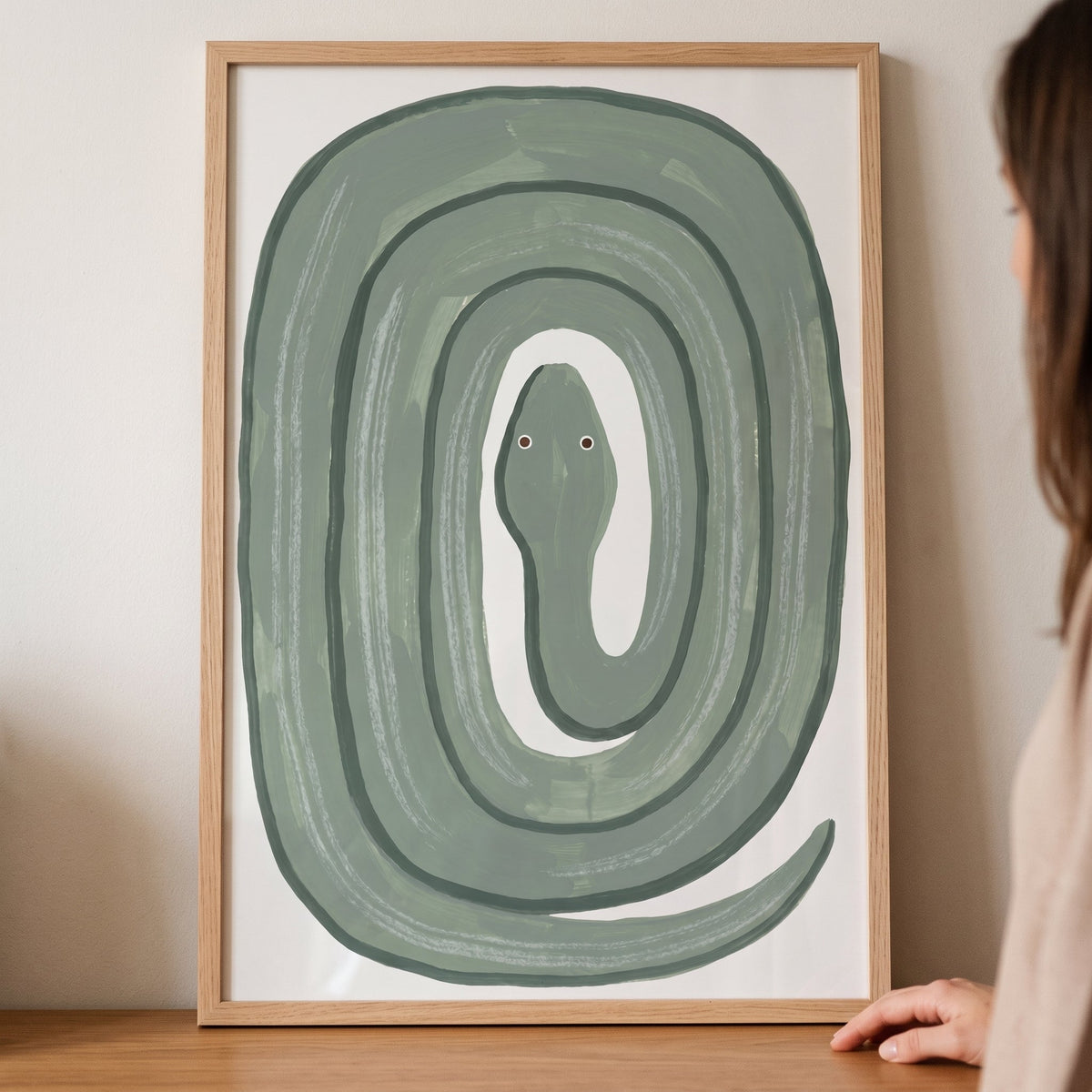 Abstract Coiled Serpent Digital Art