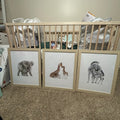 Safari Animal Family Watercolor Digital Art Trio