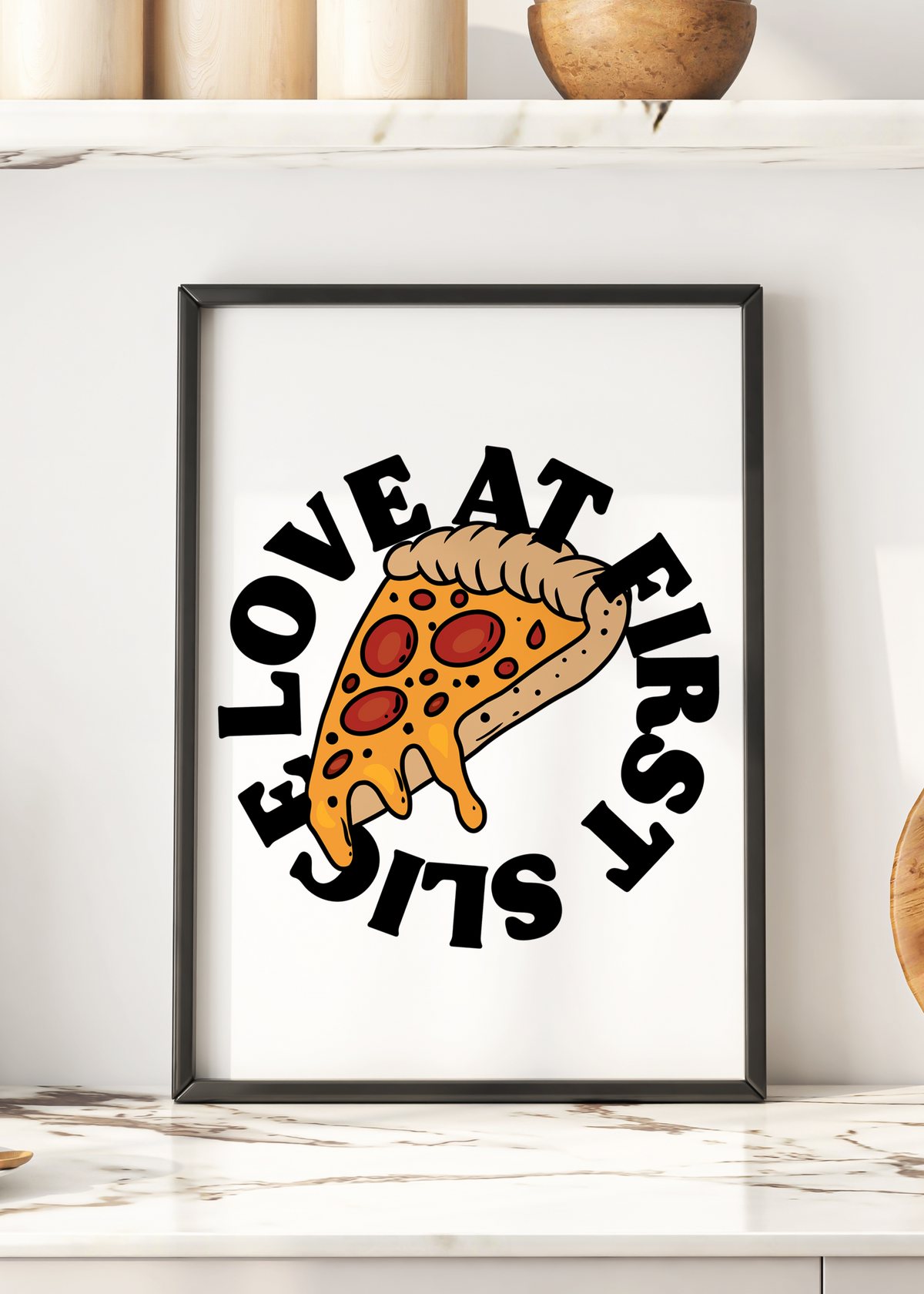 Love at First Slice Pizza Digital Art
