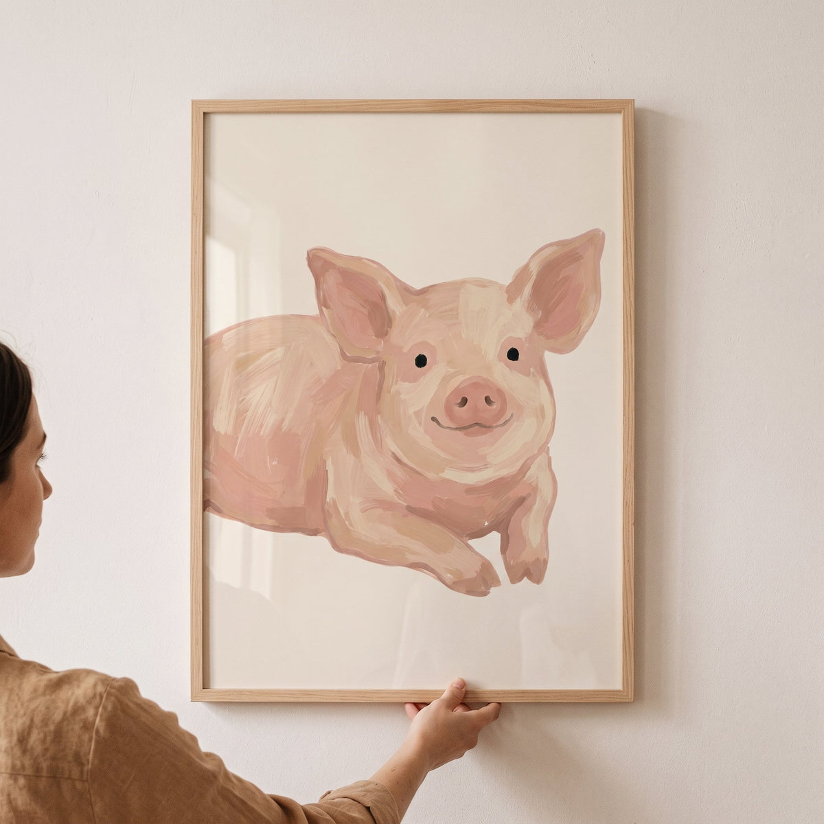 Charming Little Piglet Digital Art Print