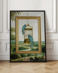 Exotic Parrots in Golden Cage Digital Art