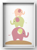 Stacked Elephants Nursery Digital Art