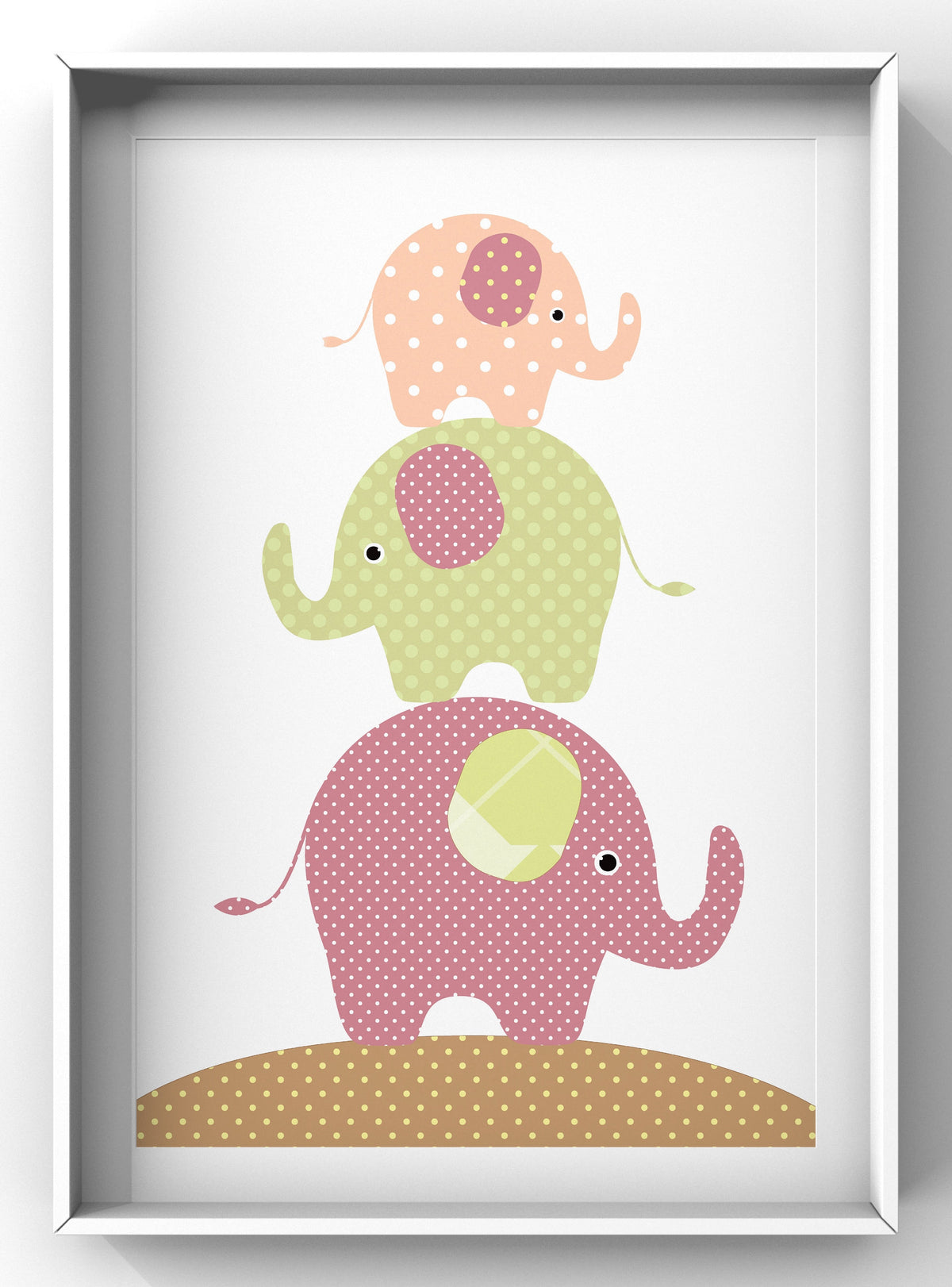 Stacked Elephants Nursery Digital Art