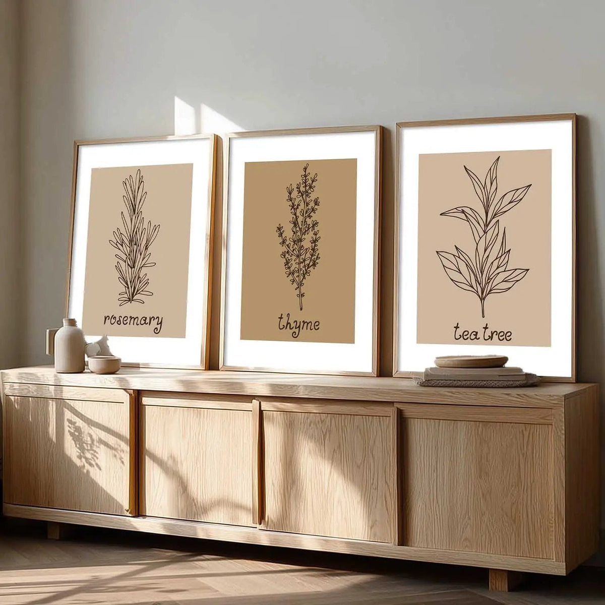 Botanical Herb Trio Digital Art Set