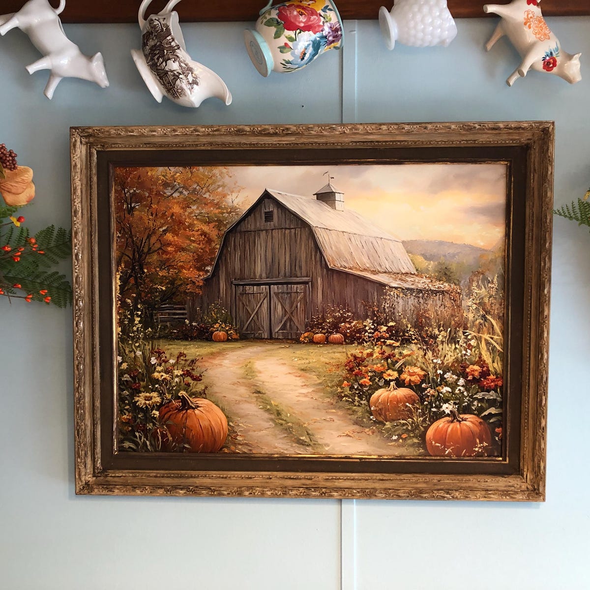 Rustic Autumn Barn Digital Artwork