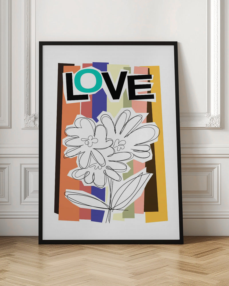 Love Floral Abstract Digital Art Print