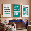 Motivational Typography Triptych Digital Art