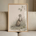 Charming River Otter Digital Art Print