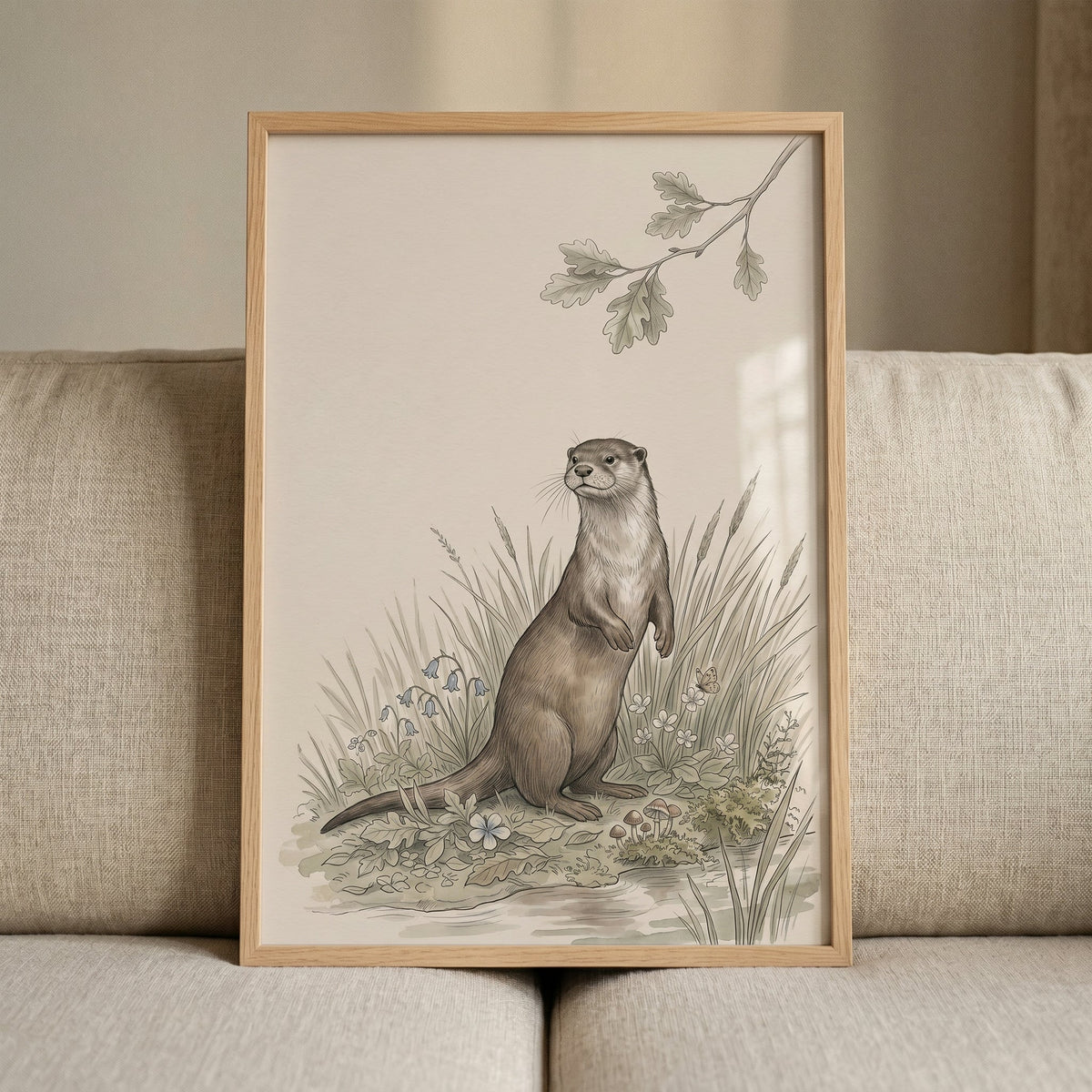 Charming River Otter Digital Art Print