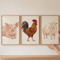 Rustic Farmhouse Animal Trio Digital Art
