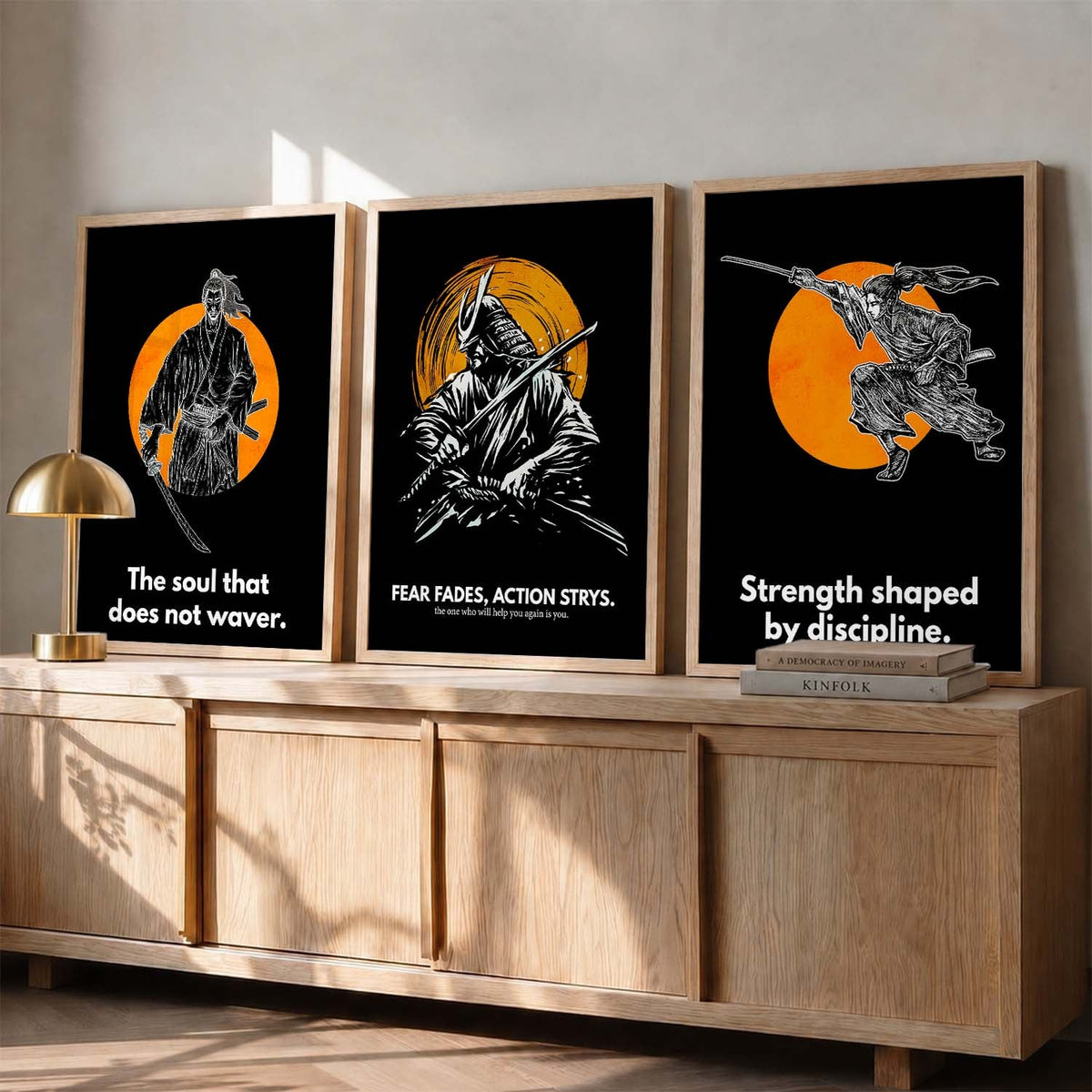 Samurai Wisdom Digital Art Trio