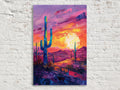 Vibrant Desert Sunset Digital Artwork
