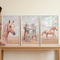 Pastel Equestrian Dream Triptych