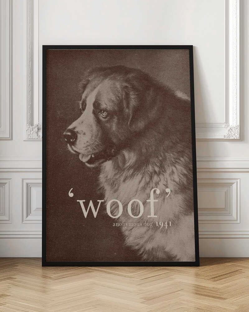 Vintage Woof Dog Portrait Digital Download