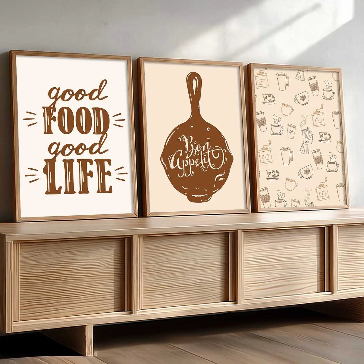 Good Food Good Life Kitchen Trio Digital Art Set