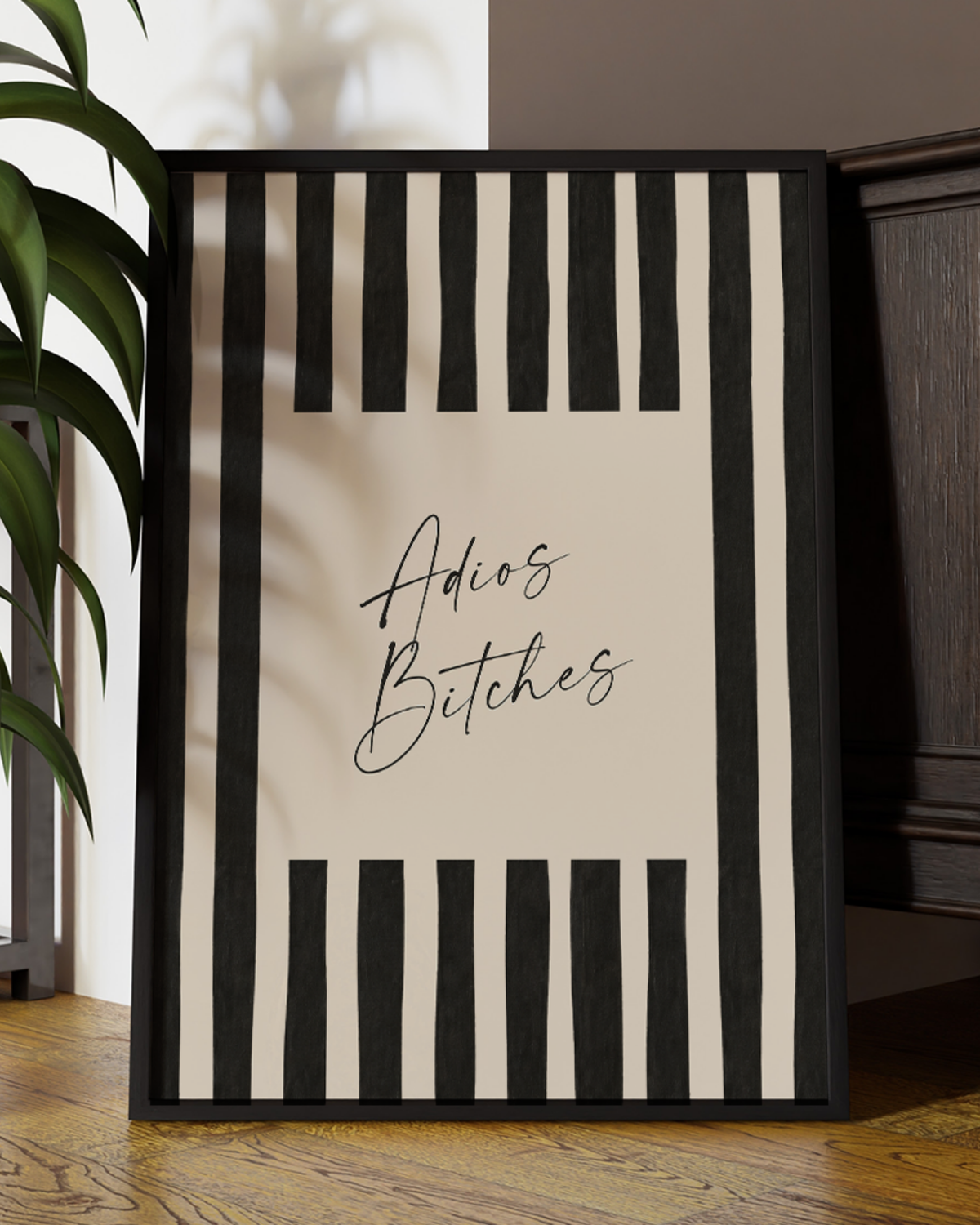 Adios Bitches Bold Stripe Digital Wall Art