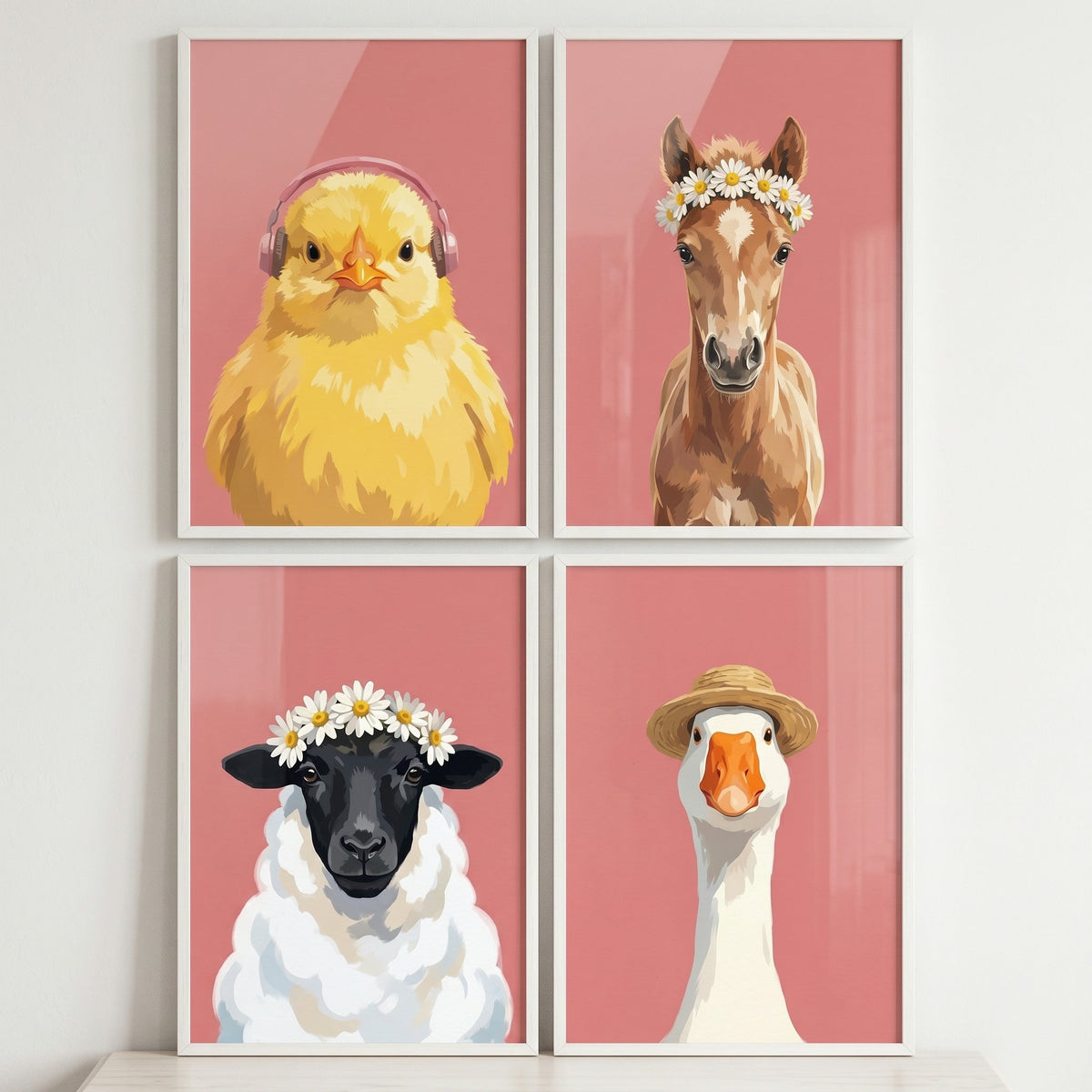 Charming Farm Animals Digital Art Set