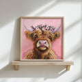 Highland Cow with Floral Crown Digital Art