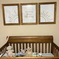 Here Comes The Sun Little Darling Nursery Wall Art Triptych