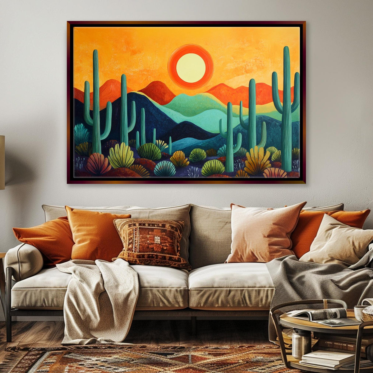 Vibrant Desert Sunset Digital Art