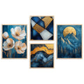 Blue and Gold Abstract Gallery Set